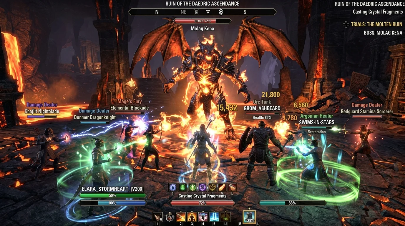 Scontro contro un colosso daedrico nei dungeon di Tamriel in The Elder Scrolls Online