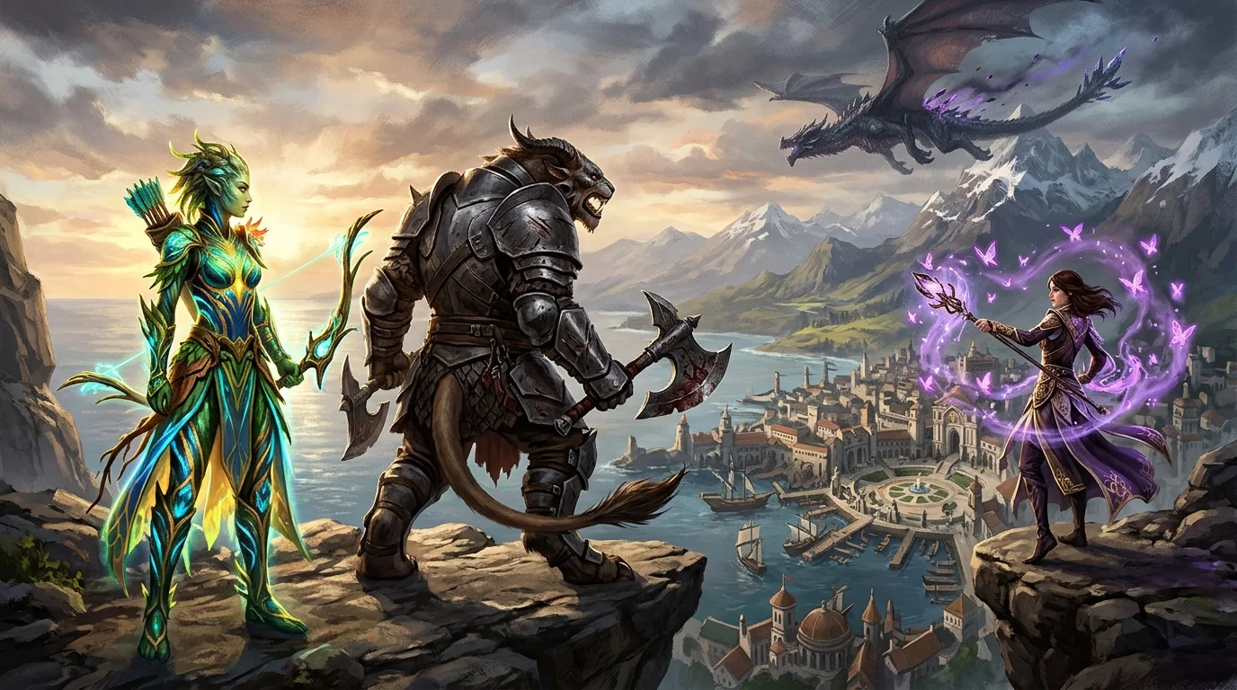Guild Wars 2 - Sylvari e Charr di fronte a Lion's Arch